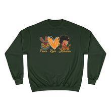 Load image into Gallery viewer, Peace Love Melanin unisex Champion Sweatshirt
